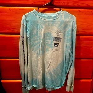 American Eagle Tye-Dye Blue Long Sleeve Tee LARGE